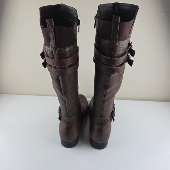 NATURALIZER Women's Riding Boots Jessie Chocolate Brown Leather Zip Size 12 M - Picture 6 of 16
